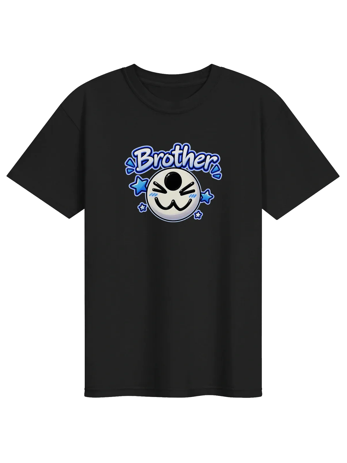 Black adult Plam Brother T-shirt with blue star details