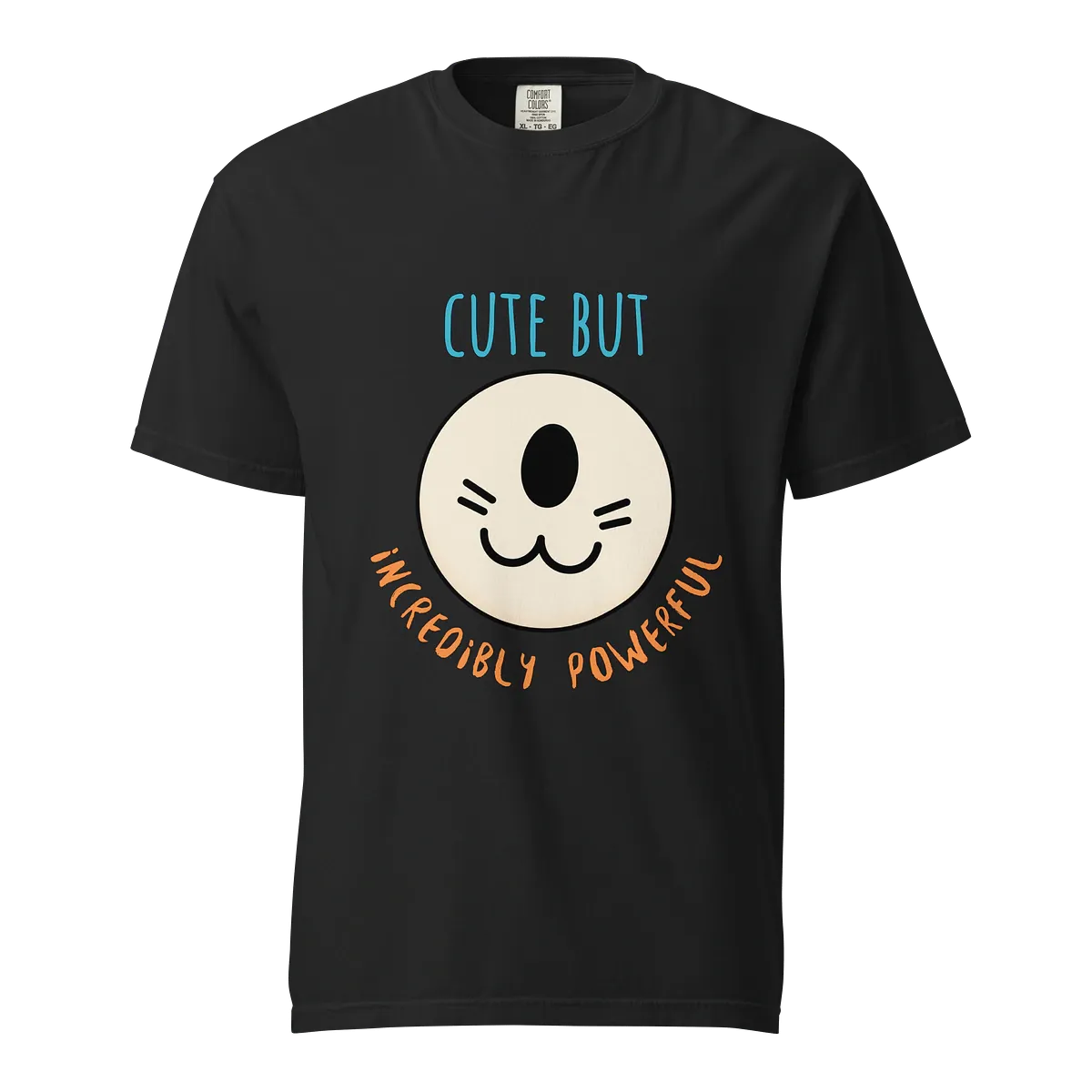 Black Original Plam T-shirt with the words Cute but incredibly powerful